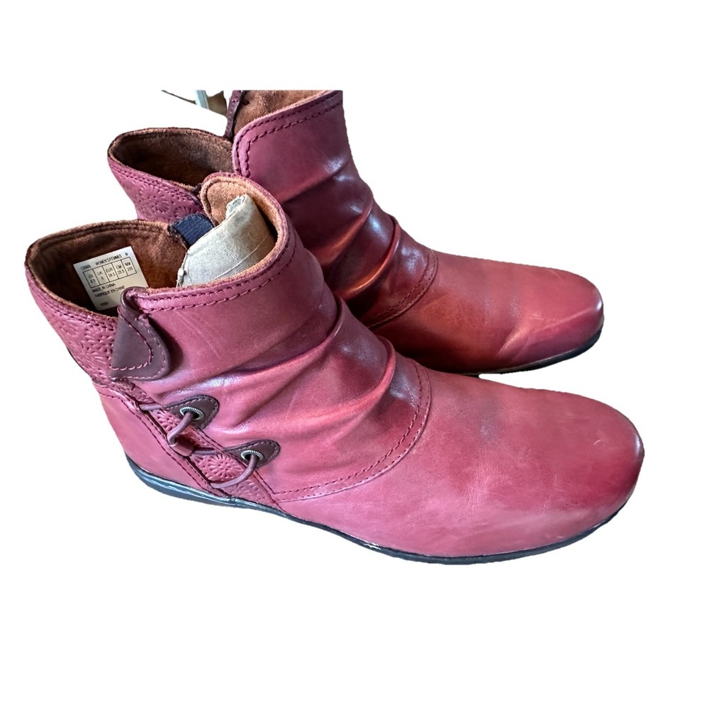 Rockport Cobb Hill Women's Ruch Red Leather Boots Size 8.5